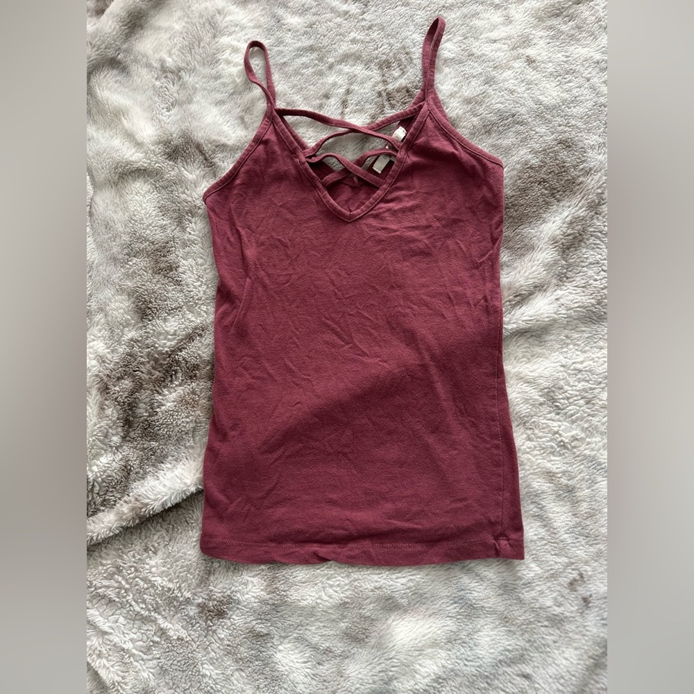 Bozzolo Red Sleeveless Backless Camisole Top